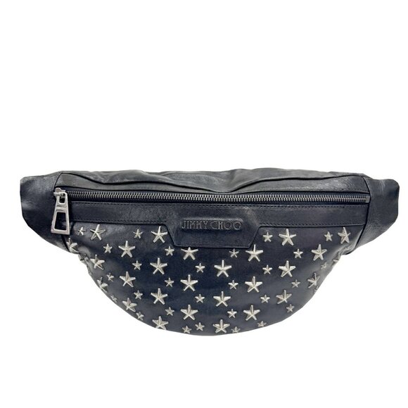 JIMMY CHOO Black Leather Fanny Pack - Picture 1 of 12